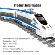 Load image into Gallery viewer, Technical Modern City High-speed Express Train Model Set Tracks Motor Power Electric Railway Building Blocks Toys for Kid Gifts