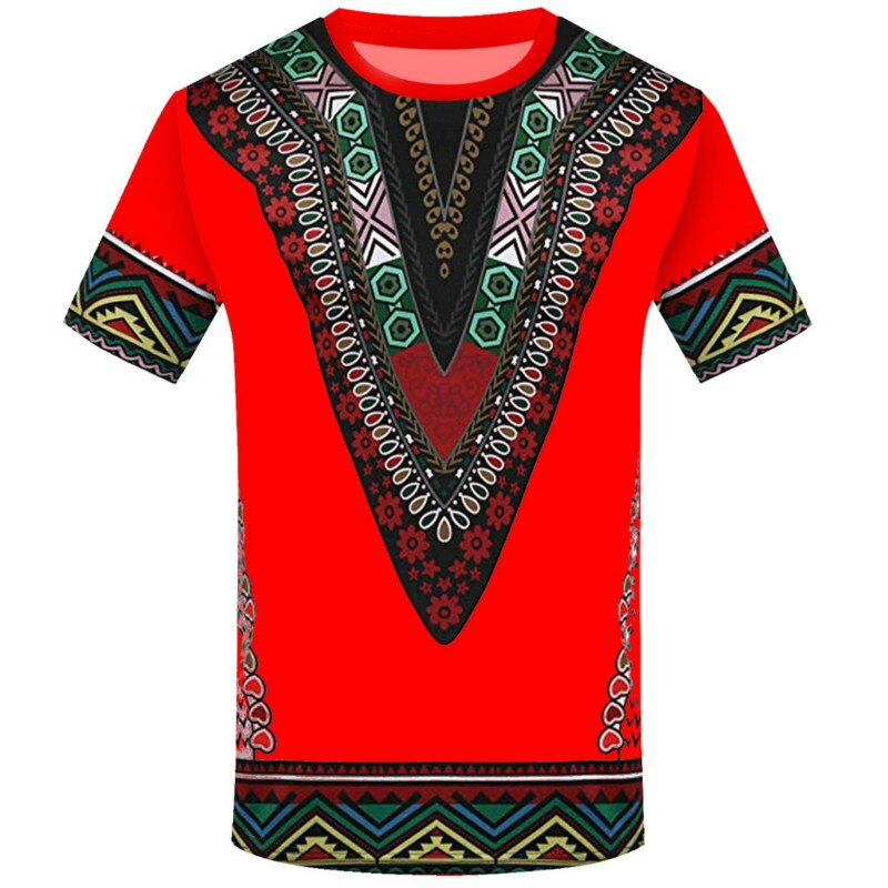 2022 Men's Round Neck Shirts Summer Fashion 3D Printing Ethnic African Clothing Loose Trend Oversized T-Shirt XXS-6XL