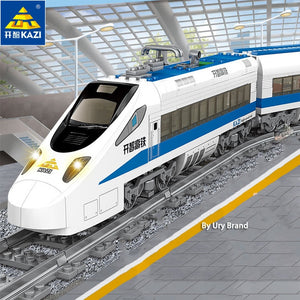 Technical Modern City High-speed Express Train Model Set Tracks Motor Power Electric Railway Building Blocks Toys for Kid Gifts