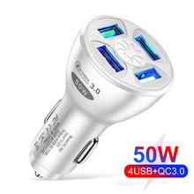 Load image into Gallery viewer, AIXXCO 3 Ports USB Car Charger Quick Charge 3.0 Fast Car Cigarette Lighter For Samsung Huawei Xiaomi iphone Car Charger QC 3.0