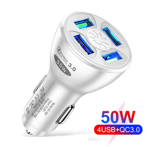 AIXXCO 3 Ports USB Car Charger Quick Charge 3.0 Fast Car Cigarette Lighter For Samsung Huawei Xiaomi iphone Car Charger QC 3.0