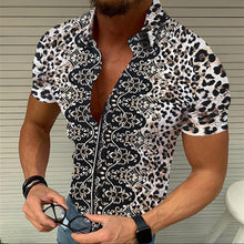 Load image into Gallery viewer, 2022 Nation Style Summer Man Shirt Mens Ethnic Printed Stand Collar Short Sleeve Loose Hawaiian  Casual Shirt S-3XL