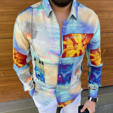 Load image into Gallery viewer, 2022 Men&#39;s Hot Sale European American Business Clothing Casual Fashion Printed Shirt Single-Breasted Cardigan Long Sleeve Shirt