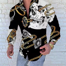 Load image into Gallery viewer, 2022 Men&#39;s Hot Sale European American Business Clothing Casual Fashion Printed Shirt Single-Breasted Cardigan Long Sleeve Shirt