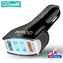 Load image into Gallery viewer, QGEEM 4USB QC 3.0 Car Charger Quick Charge 3.0 Phone Charging Car Fast Charger 4Ports USB Car Portable Charger for iPhone Xiaom