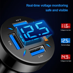 66W Quick Charge Car Phone Charger USB-A USB-C Cigarette Lighter Adapter QC3.0 Fast Charge Car Charger for Smartphone Laptop DVR