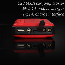 Load image into Gallery viewer, 20000mAh 12V Portable Car Jump Starter Power Bank Multifunctional 500A Emergency Power Booster Battery Autocar Starting Device