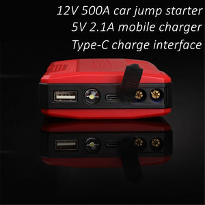 20000mAh 12V Portable Car Jump Starter Power Bank Multifunctional 500A Emergency Power Booster Battery Autocar Starting Device