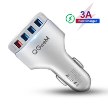 Load image into Gallery viewer, QGEEM 4USB QC 3.0 Car Charger Quick Charge 3.0 Phone Charging Car Fast Charger 4Ports USB Car Portable Charger for iPhone Xiaom