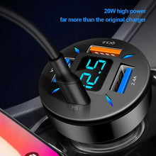 Load image into Gallery viewer, 66W Quick Charge Car Phone Charger USB-A USB-C Cigarette Lighter Adapter QC3.0 Fast Charge Car Charger for Smartphone Laptop DVR