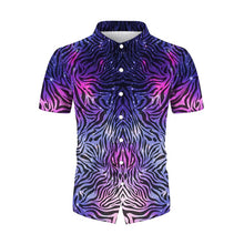 Load image into Gallery viewer, Plus Size Men Fashion Shirts Turn-down Collar Buttoned Shirt Men&#39;s Casual Digital Printing Short Sleeve Tops Blouse Streetwear