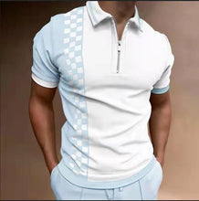 Load image into Gallery viewer, 2022 New Summer High Quality Men Polo Shirts High Street Print Casual Short Sleeve Men Shirts Turn-Down Collar Zipper Polo Shirt
