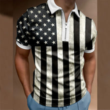 Load image into Gallery viewer, New Men Polo Shirts Summer High Quality Casual Daily Short Sleeve 3D print Mens Shirts Turn-Down Collar Zippers Tshirts Male