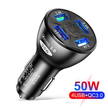 Load image into Gallery viewer, AIXXCO 3 Ports USB Car Charger Quick Charge 3.0 Fast Car Cigarette Lighter For Samsung Huawei Xiaomi iphone Car Charger QC 3.0