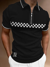 Load image into Gallery viewer, 2022 New Summer High Quality Men Polo Shirts High Street Print Casual Short Sleeve Men Shirts Turn-Down Collar Zipper Polo Shirt