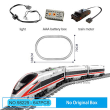 Load image into Gallery viewer, Technical Express Train Modern High Speed Carriage Electric Powered City Track Dolls Educational Building Blocks Toys for Kids