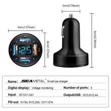 Load image into Gallery viewer, 66W Quick Charge Car Phone Charger USB-A USB-C Cigarette Lighter Adapter QC3.0 Fast Charge Car Charger for Smartphone Laptop DVR