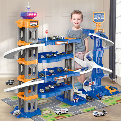 Electric Racing Track Car Children's Train Track Model Toy Railway Track Racing Road Transport Building Block Slot Set Toys