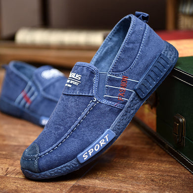 Summer Slip on Men's Casual Shoes Rubber Solid Mens Canvas Shoes Lightweight Waterproof Male Flat Casual Sneakers