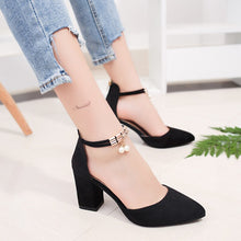 Load image into Gallery viewer, Women high heels thick with rough heels
