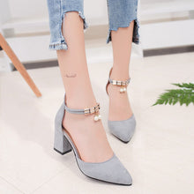 Load image into Gallery viewer, Women high heels thick with rough heels