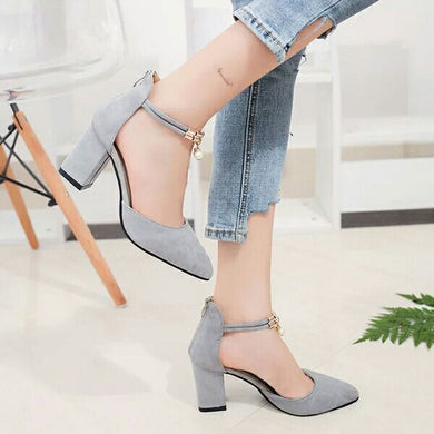 Women high heels thick with rough heels