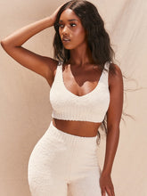 Load image into Gallery viewer, Cryptographic Fur Two Piece Outfits Sleeveless Crop Tops Women