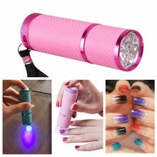 Load image into Gallery viewer, Mini UV Led Light UV LED Lamp Nail Dryer for Gel Nails 9 LED Flashlight Portability Nail Dryer Machine Nail Art Tools UV Light