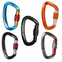Load image into Gallery viewer, XINDA 25KN Mountaineering Caving Rock Climbing Carabiner D Shaped Safety Master Screw Lock Buckle Escalade Equipement