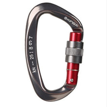 Load image into Gallery viewer, XINDA 25KN Mountaineering Caving Rock Climbing Carabiner D Shaped Safety Master Screw Lock Buckle Escalade Equipement
