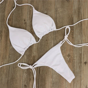 2020 Brazilian Women Mini Micro Bikini G-string High Waist Thong Bandage Push up Strapless Hot Sexy Beachwear Mujer Swimsuit