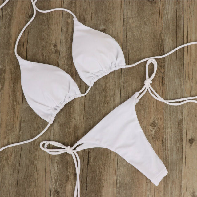 2020 Brazilian Women Mini Micro Bikini G-string High Waist Thong Bandage Push up Strapless Hot Sexy Beachwear Mujer Swimsuit