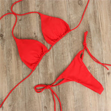 Load image into Gallery viewer, 2020 Brazilian Women Mini Micro Bikini G-string High Waist Thong Bandage Push up Strapless Hot Sexy Beachwear Mujer Swimsuit