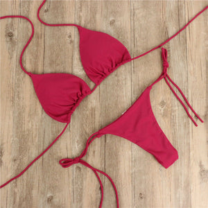 2020 Brazilian Women Mini Micro Bikini G-string High Waist Thong Bandage Push up Strapless Hot Sexy Beachwear Mujer Swimsuit