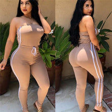 Load image into Gallery viewer, Summer Women Off Shoulder Jumpsuits Fashion 2019 New Brand Ladies Lace Up Solid Loose Elastic Romper Ladies Bodysuits Casual