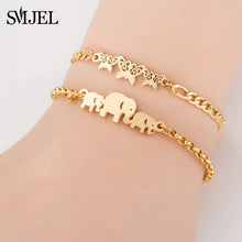 Load image into Gallery viewer, SMJEL Hot Stainless Steel Bracelet for Women Lovely Animal Butterfly Elephant Strand Bracelets Bangles Jewelry Accessories