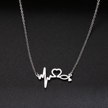 Load image into Gallery viewer, Stethoscope Heartbeat Gold Necklace Women Love Heart Stainless Steel Necklaces &amp; Pendants Medical Nurse Doctor Lover Gifts