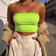 Load image into Gallery viewer, 2019 Summer Sleeveless Womens Bralette Plain Off Shoulder Vest Crop Top Tank Tops Bras Bustier Party Solid Sexy Hot Clothes