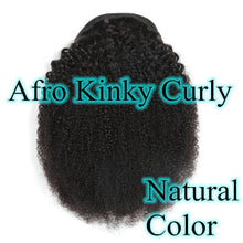 Load image into Gallery viewer, Halo Lady Beauty Drawstring Afro Kinky Curly Ponytail Human Hair Non-Remy Indian Hair Extensions Pony Tail For African American