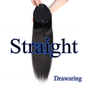 Halo Lady Beauty Drawstring Afro Kinky Curly Ponytail Human Hair Non-Remy Indian Hair Extensions Pony Tail For African American