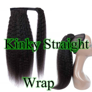 Halo Lady Beauty Drawstring Afro Kinky Curly Ponytail Human Hair Non-Remy Indian Hair Extensions Pony Tail For African American