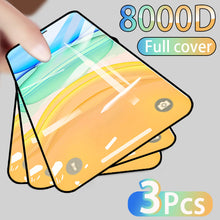 Load image into Gallery viewer, 3PCS Full Cover Protective glass on For iPhone 11 Pro Max tempered Glass Film On iPhone X XR XS Max Screen Protector Curved Edge