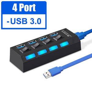 USB 3.0 HUB 2.0 HUB Multi USB Splitter 4/7 Port Expander Multiple USB 3 Hab Use Power Adapter USB3.0 Hub with Switch For PC