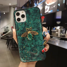 Load image into Gallery viewer, Diamond Bee Phone Case For iPhone 12 11 Pro Max 12 Mini XR X XS Max 6 6S 7 8 Plus SE 2020 Glitter Sequin Flower Grid Pattern