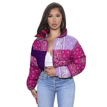 Load image into Gallery viewer, Bandana Coat Paisley Printed Bubble Jackets For Women 2020 Winter Fashion Warm Parkas Casual Zipper Up Puffer Outerwear S-XXL