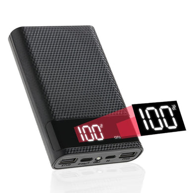 Portable External 5V DIY 4*18650 Case Power Bank Shell with LED Flashlight Digital Battery Charge Storage Box Without Battery
