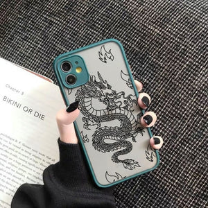 Remazy Fashion Dragon Animal Pattern Phone Case For iPhone 12 11 Pro XS MAX X 7 XR SE20 8 6Plus Hard Transparent Cover Matte Bag