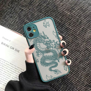 Remazy Fashion Dragon Animal Pattern Phone Case For iPhone 12 11 Pro XS MAX X 7 XR SE20 8 6Plus Hard Transparent Cover Matte Bag