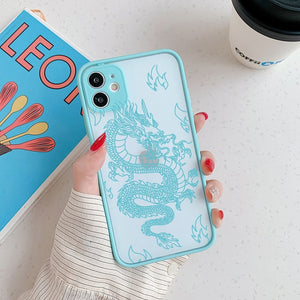 Remazy Fashion Dragon Animal Pattern Phone Case For iPhone 12 11 Pro XS MAX X 7 XR SE20 8 6Plus Hard Transparent Cover Matte Bag