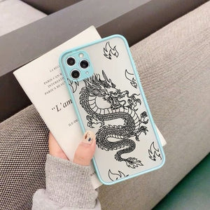 Remazy Fashion Dragon Animal Pattern Phone Case For iPhone 12 11 Pro XS MAX X 7 XR SE20 8 6Plus Hard Transparent Cover Matte Bag